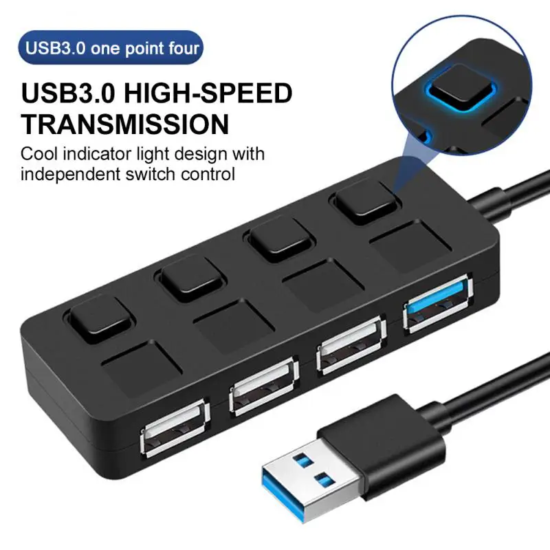 RYRA USB Hub 3.0 Type-C High Speed 5Gbps Multi-Splitter Adapter With Switch For Laptop Computer Accessoriess