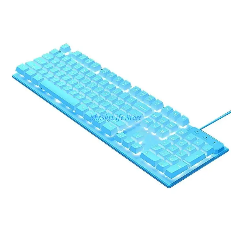 

E65E проводная механическая игровая клавиатура 104 клавиши клавиш переключает чайные переключатели анти-гостичного RGB дыхание