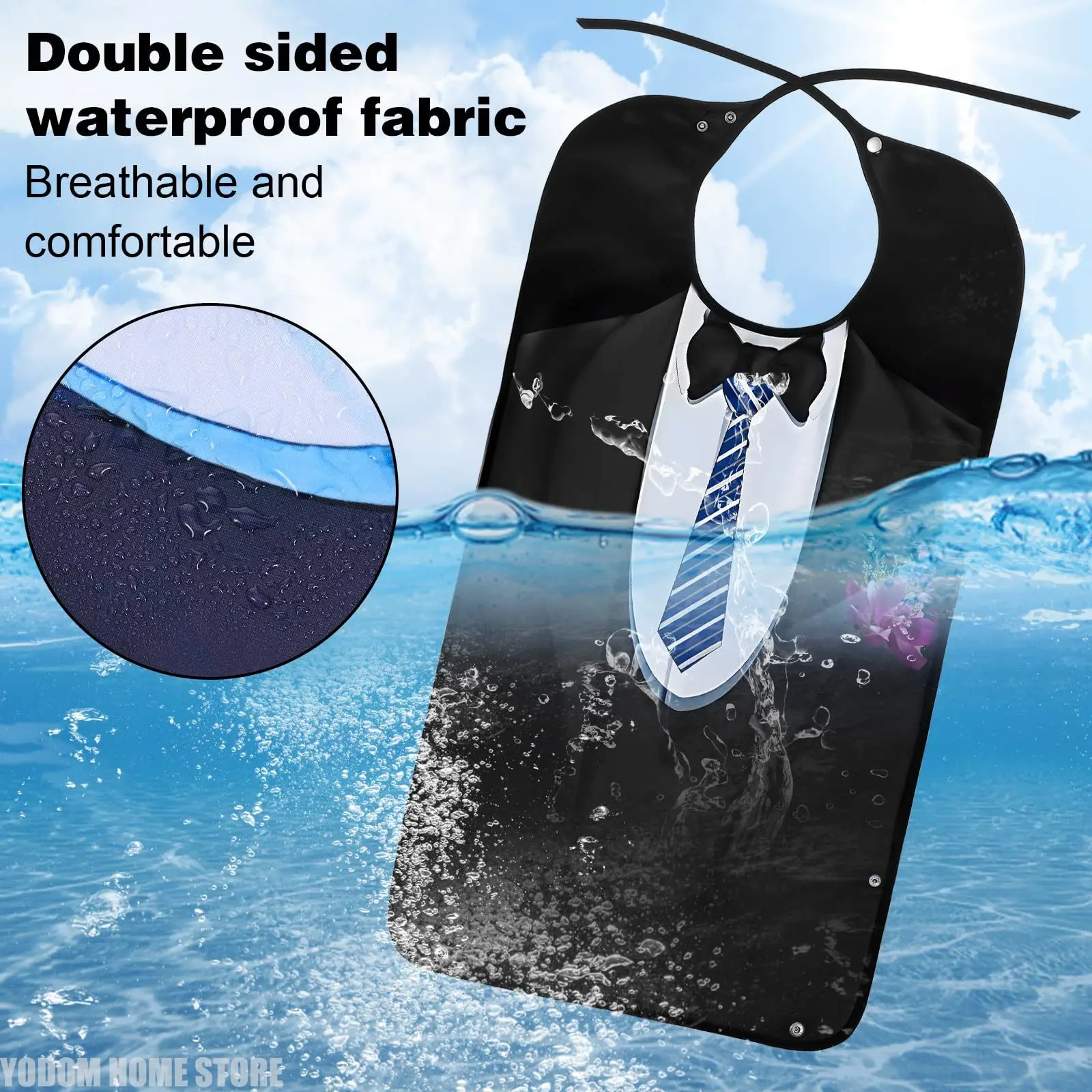 Waterproof Adult Apron Bib - Kitchen Cook Protector & Mealtime Aid, Disability Dining Clothes & Tool