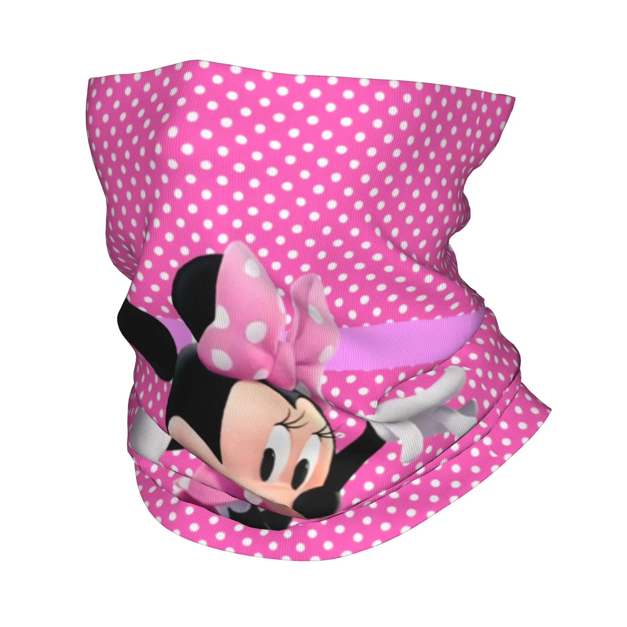 

Custom Minnie Mouse Polkadot Anime Bandana Neck Warmer Women Men Winter Hiking Ski Scarf Gaiter Face Cover