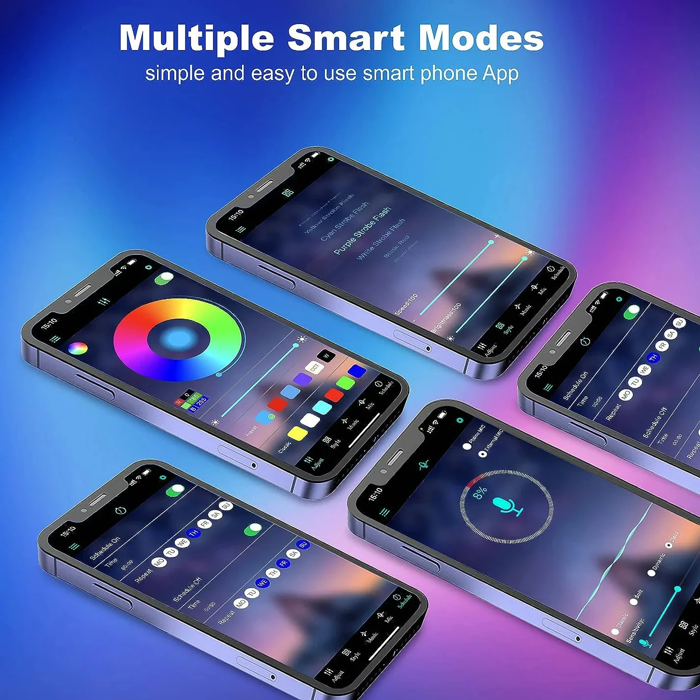 Bande lumineuse LED RVB flexible pour la décoration de la maison, bande lumineuse, 5050 LED, télécommande, chambre murale, USB, 5V