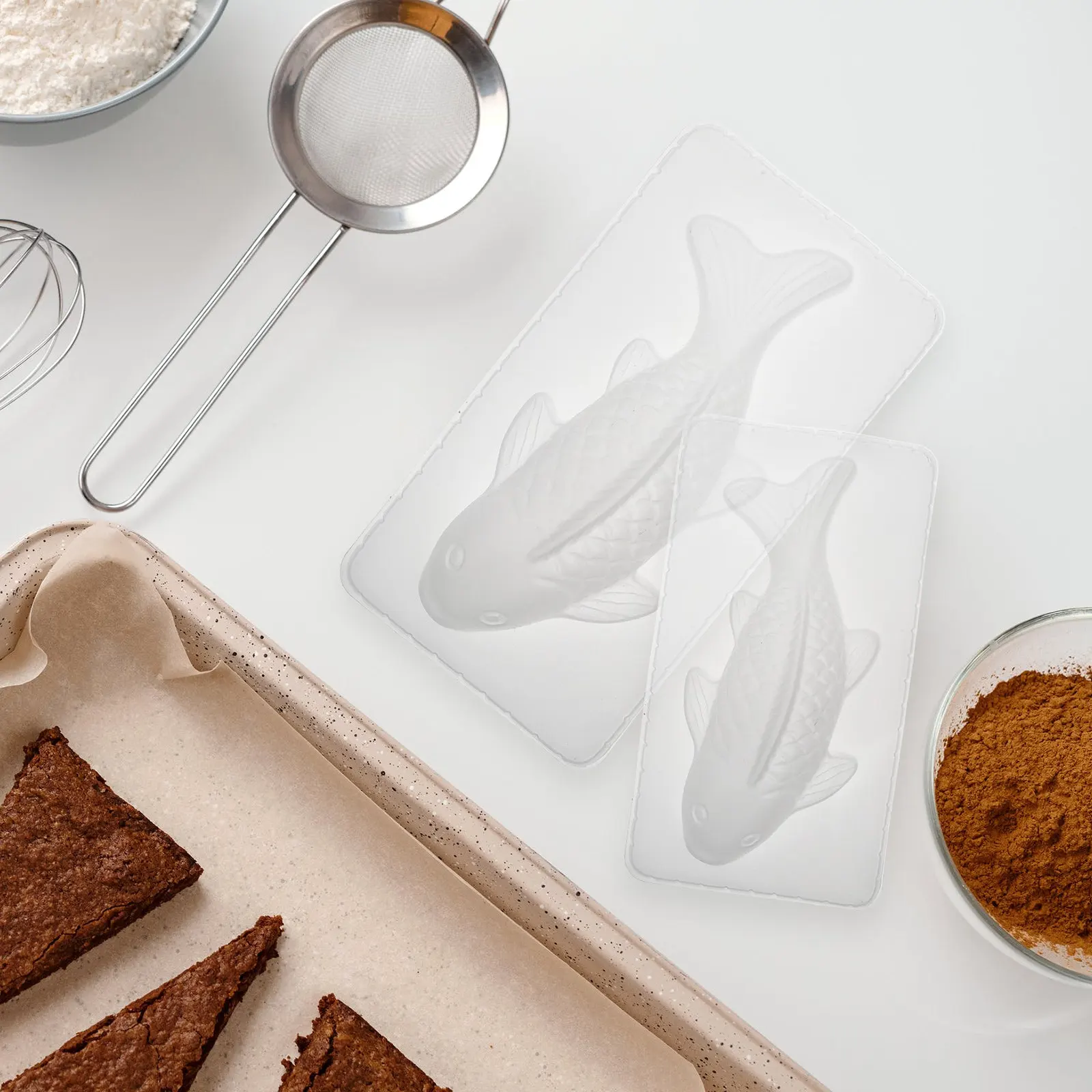 

Набор из 3-х креативных силиконовых форм в форме рыбки для выпечки, приготовления желе, рисовых пирожных, шоколада и десертов, кухонный инструмент