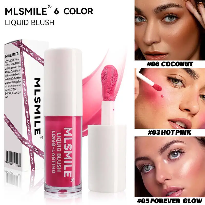 MLSMILE líquido iluminador Color Maquillaje colorete facial 6 colores sombra de ojos contorno colorete crema nuevo