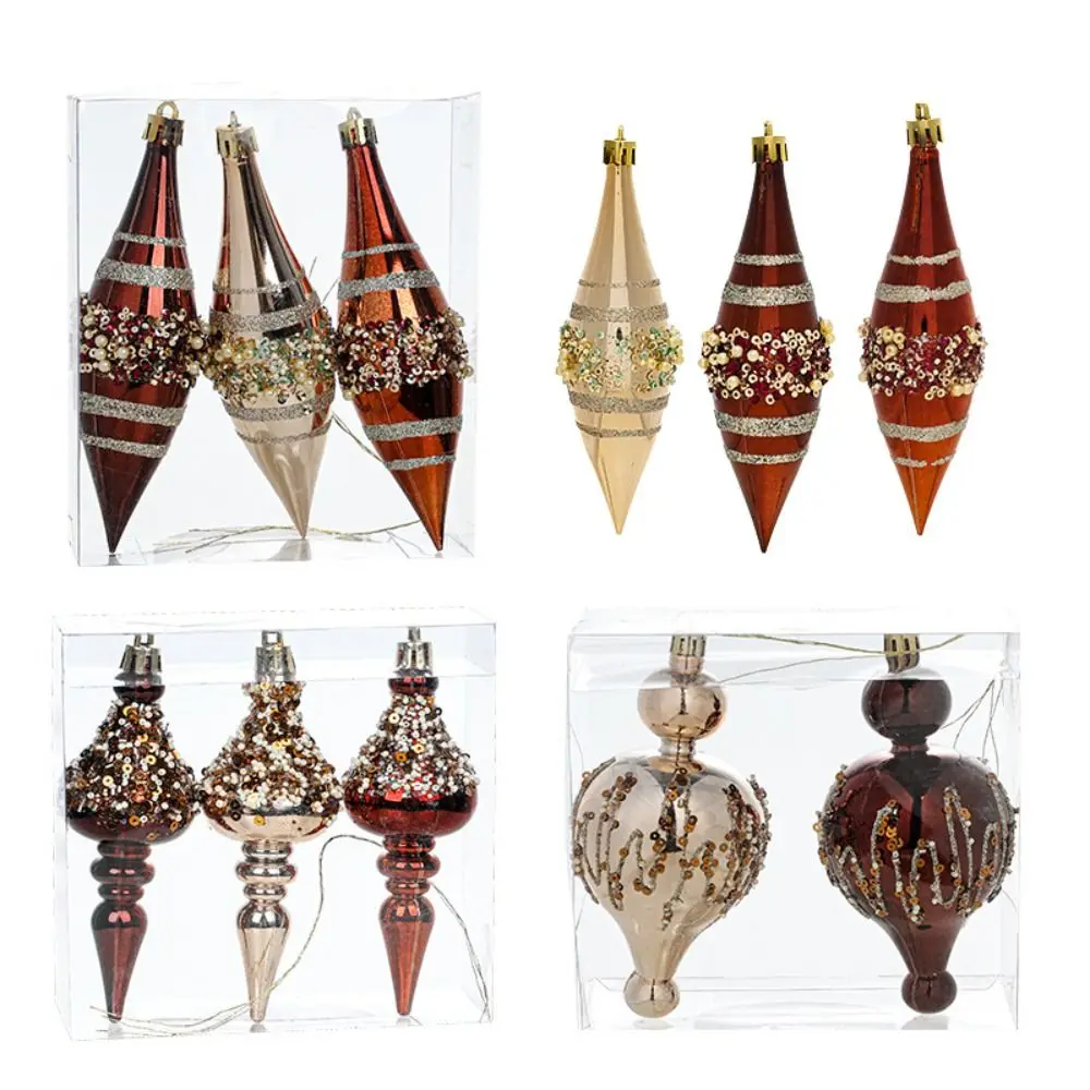 

Champagne Coffee Christmas Balls Pendants DIY Shatterproof Xmas Tree Hanging Ornaments Plastic Merry Christmas Decor