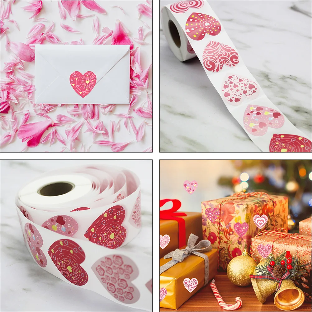 

500pcs Heart Shaped Envelope Stickers Self Adhesive Valentine Day Gift Decals Craft Project Decor School Supplies Kids