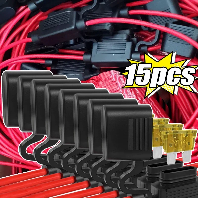 Suporte de fusível para carro, à prova d'água, mini adaptador de lâmina, caixa à prova de respingos para 12v 30a, interruptor de corte em linha, soquete de fusível à prova de umidade