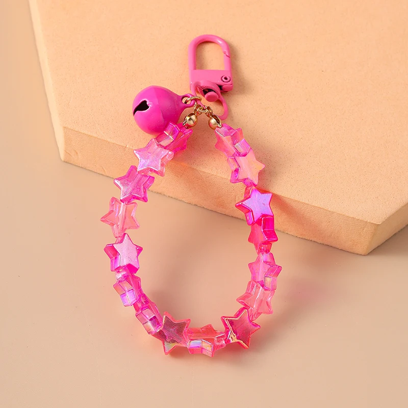 Mode Bunte Handgemachte Stern Perlen Armband Glocke Schlüsselbund für Auto Schlüssel Frauen Männer Handtasche Anhänger Schlüsselanhänger DIY Schmuck Geschenke – Detail 7