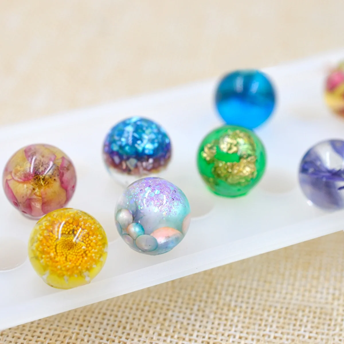 

Round Beads Silicone Mold Premium Transparent Flexible Jewelry DIY Craft Pendant Earrings Necklace Bracelet Making Sphere Ball