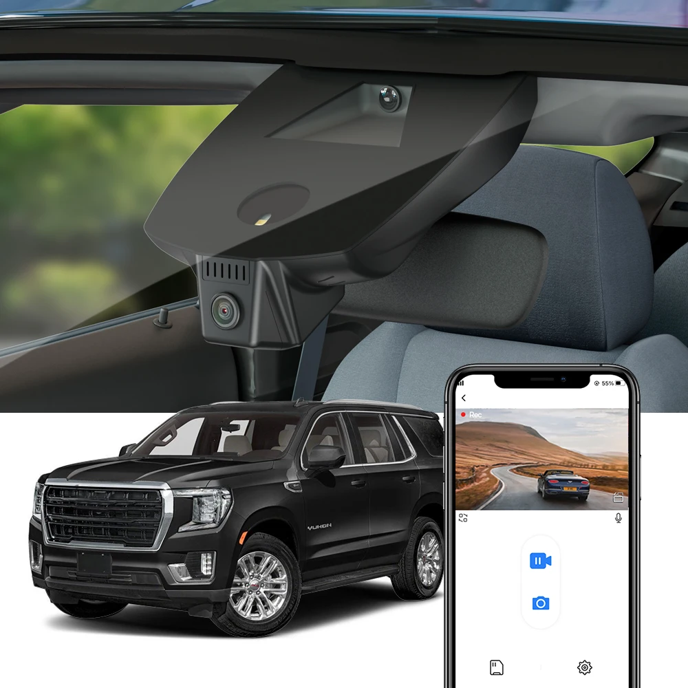 

Fitcamx OEM Style 4K UHD Dashcam for GMC Yukon DENALI AT4 2021-2025, Built-in WiFi, Night Vision, Plug & Play, No Wires