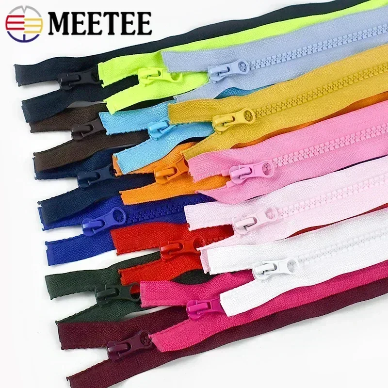 3/5Pcs Meetee 40-120cm 5# Resin Zipper for Sewing Open-End Zippers Closure Bag Coat Garment Zips Zip
