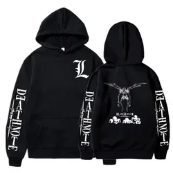 Men Womens Hoodies Jacket Hip Hop Death Note Print Hoodie Harajuku Gothic Kpop Hooded Sweatshirt Black Hoodied Y2k Clothes Tops