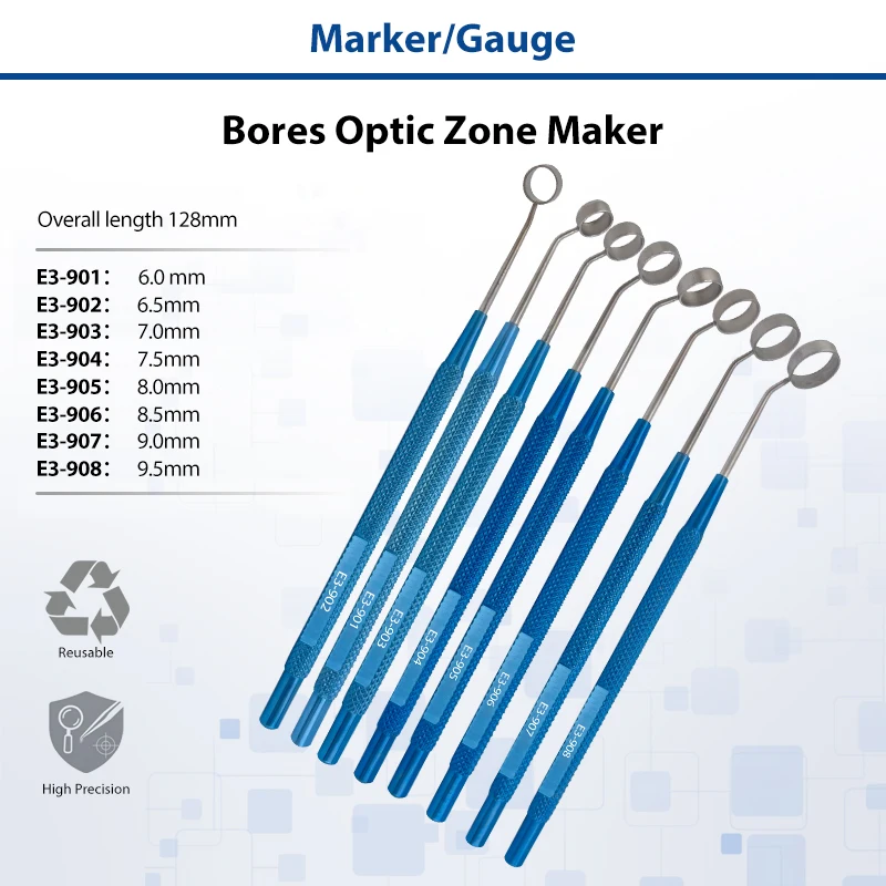 Bores Optic Zone Marker Cornea Marking Tool for Refractive Eye Surgery Reusable Autoclavable Ophthalmic Microsurgical Instrument