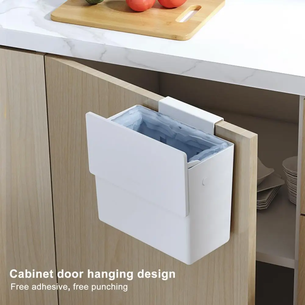 Wall Mount Trash Wall Mount Trash Storage Bin Capacity Hanging Trash with Lid Modern Wall Cabinet Door under Sink for Kitchen