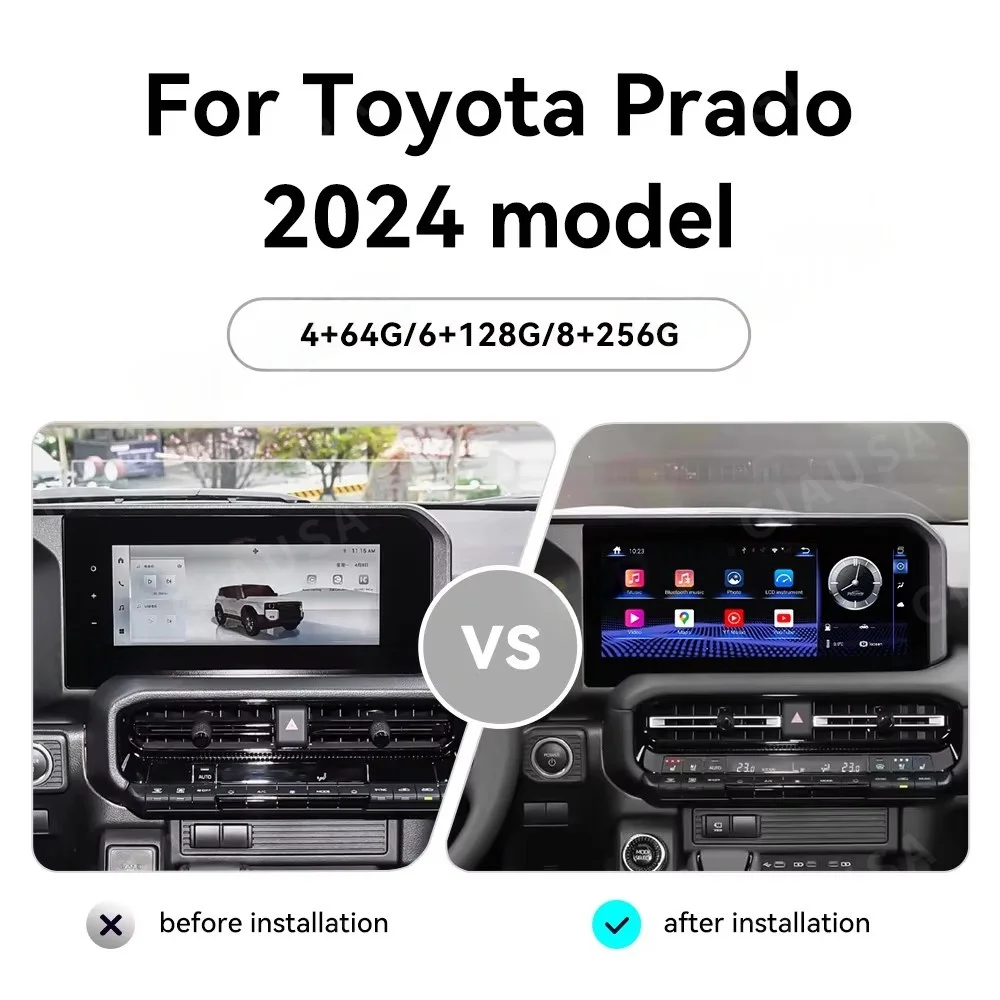 For Toyota Land Cruiser Prado 250 LC250 2023-2025 Android Car Radio Touch Screen Stereo Receiver Autoradio Multimedia GPS BT 5.0