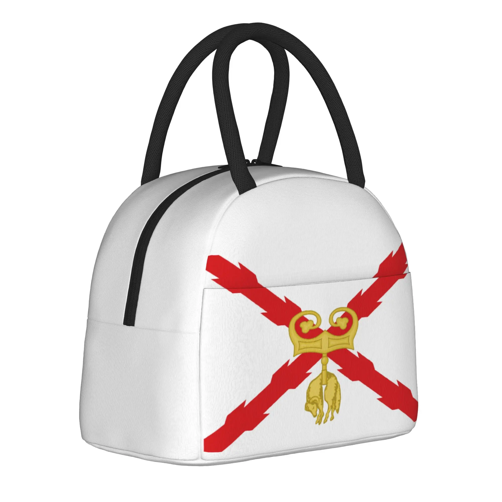 German Burgundy Cross Insulated Lunch Bag Portable  Reusable Thermal Bag Tote Lunch Box Beach  Travel Bento Pouch