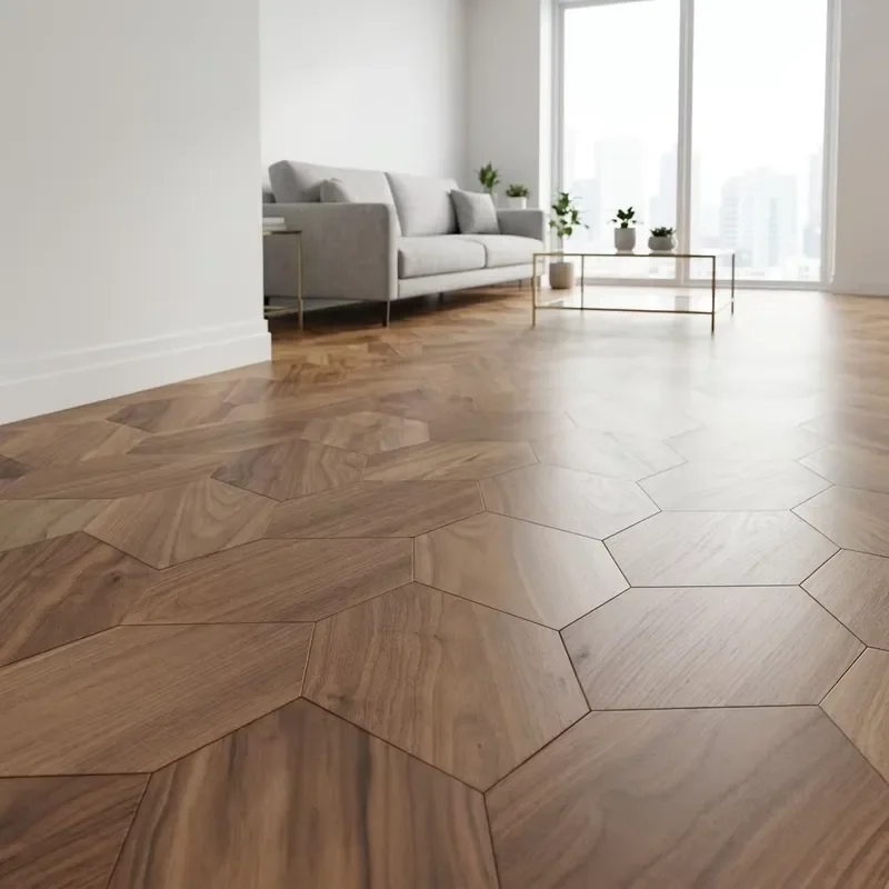 Custom Item, Contact Us Industrial Engineered Flooring with Black Walnut Finish Modern Design Installation