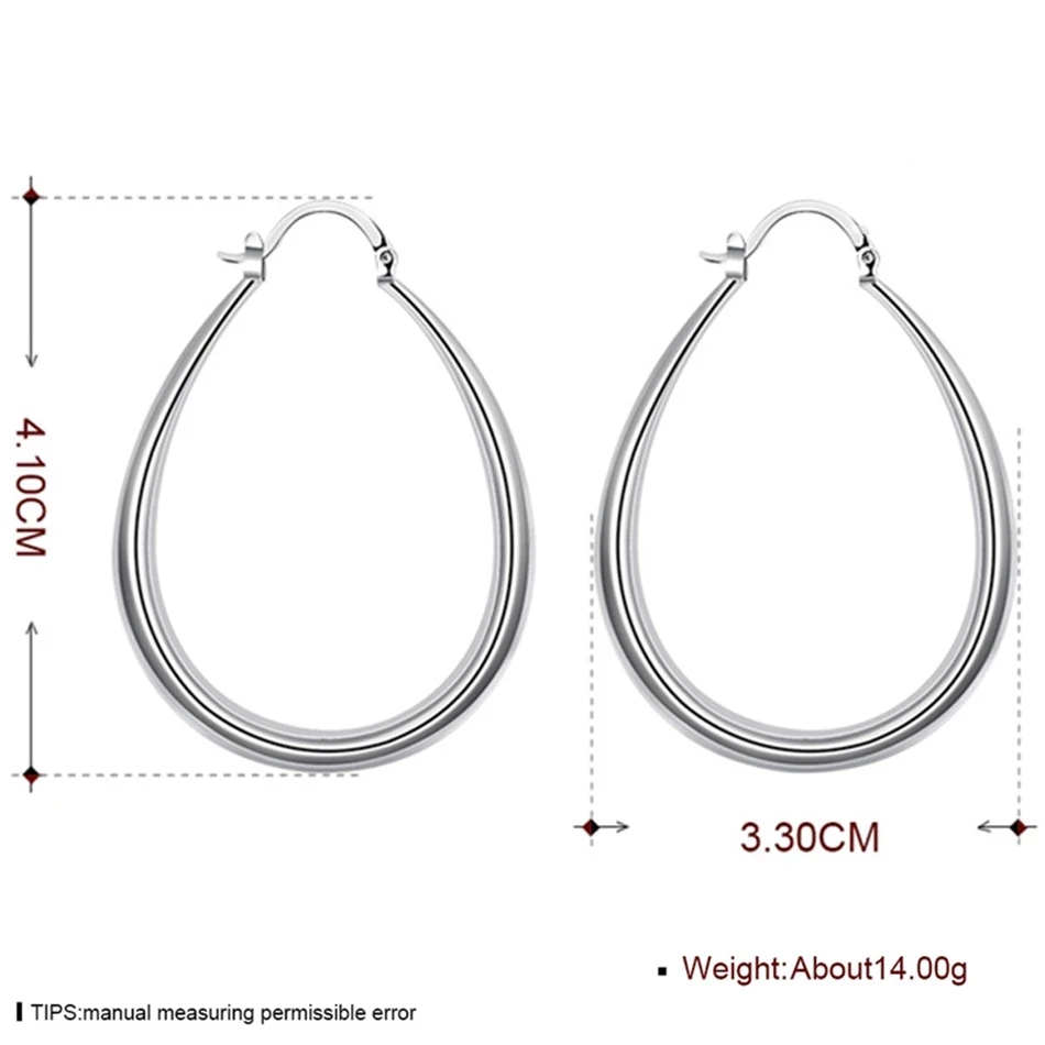 

925 Sterling Silver U Shape Small Hoop Earrings For Women Wedding Luxury Quality Jewelry Gifts For New Year 2024