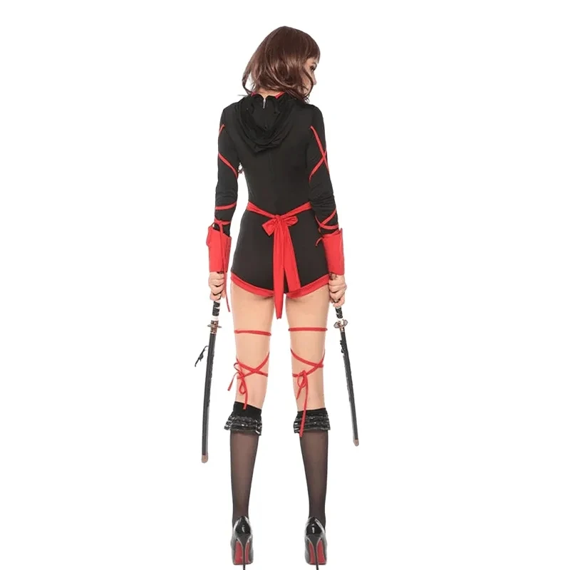 Halloween Ninja Costume Couple Costume Masquerade Party Halloween Costumes for Women Adult Men Ninja Samura Assassins Costume image 4