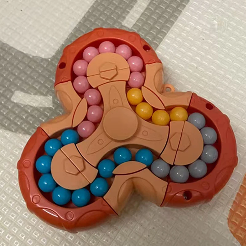 三角形回転マジックビーンパズルおもちゃ IQテスト頭の体操楽しい教育用子供男の子女の子ストレス解消ギフト