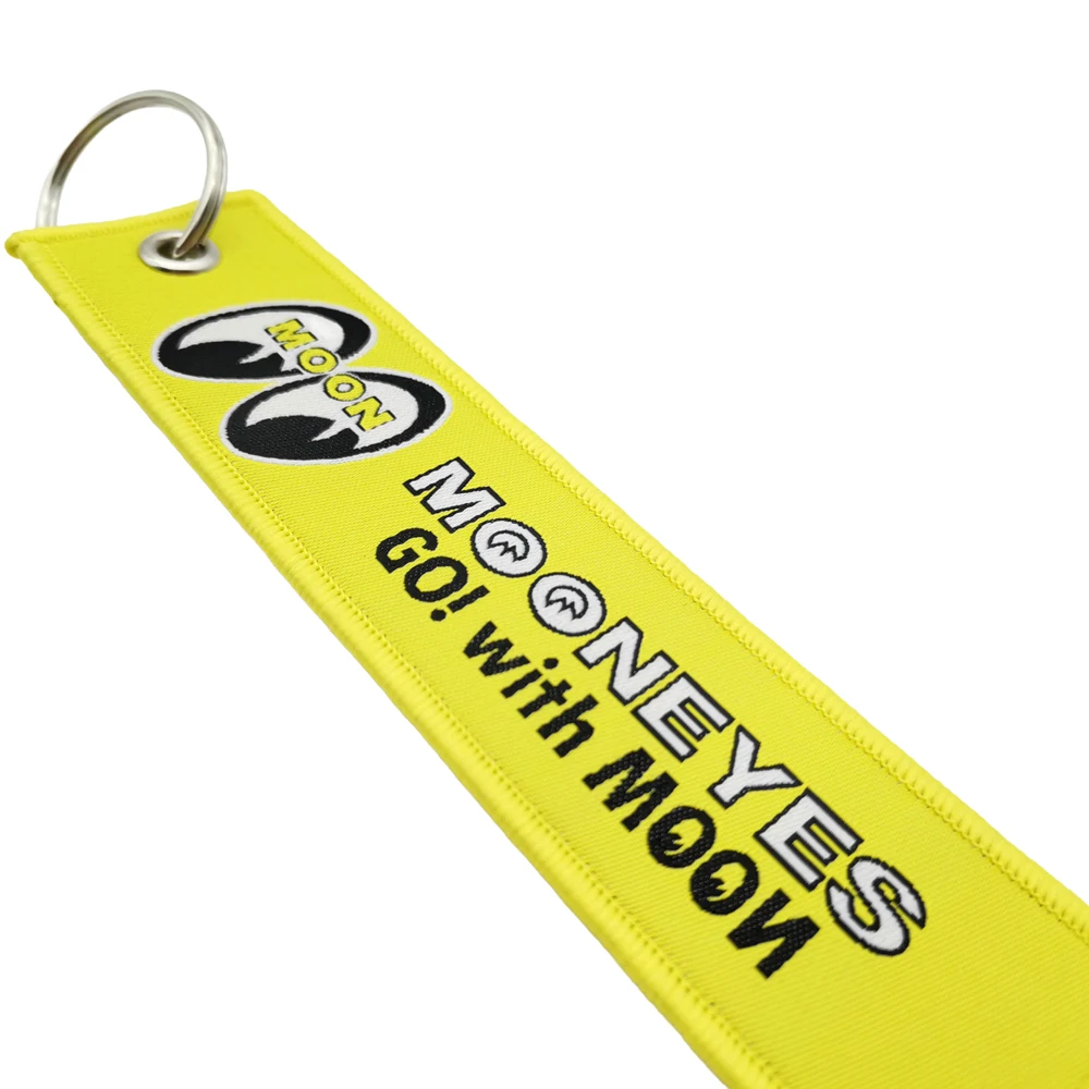 JDM Federclip Auto-Schlüsselanhänger Gelb MOONEYES Motorrad-Schlüsselring Persönlicher Modischer Stoff-Schlüsselanhänger JET-Tag Anhänger Zubehör – Detail 19