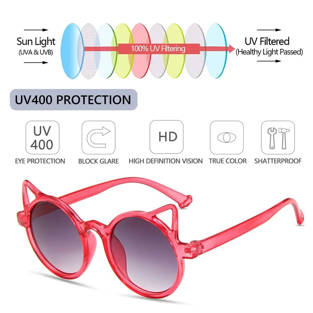 Circular Frame Kids Sunglasses Ocean Lenses UV400 Protection Summer Shades Beach Travel Streetwear Eyewear for Boy & Girl