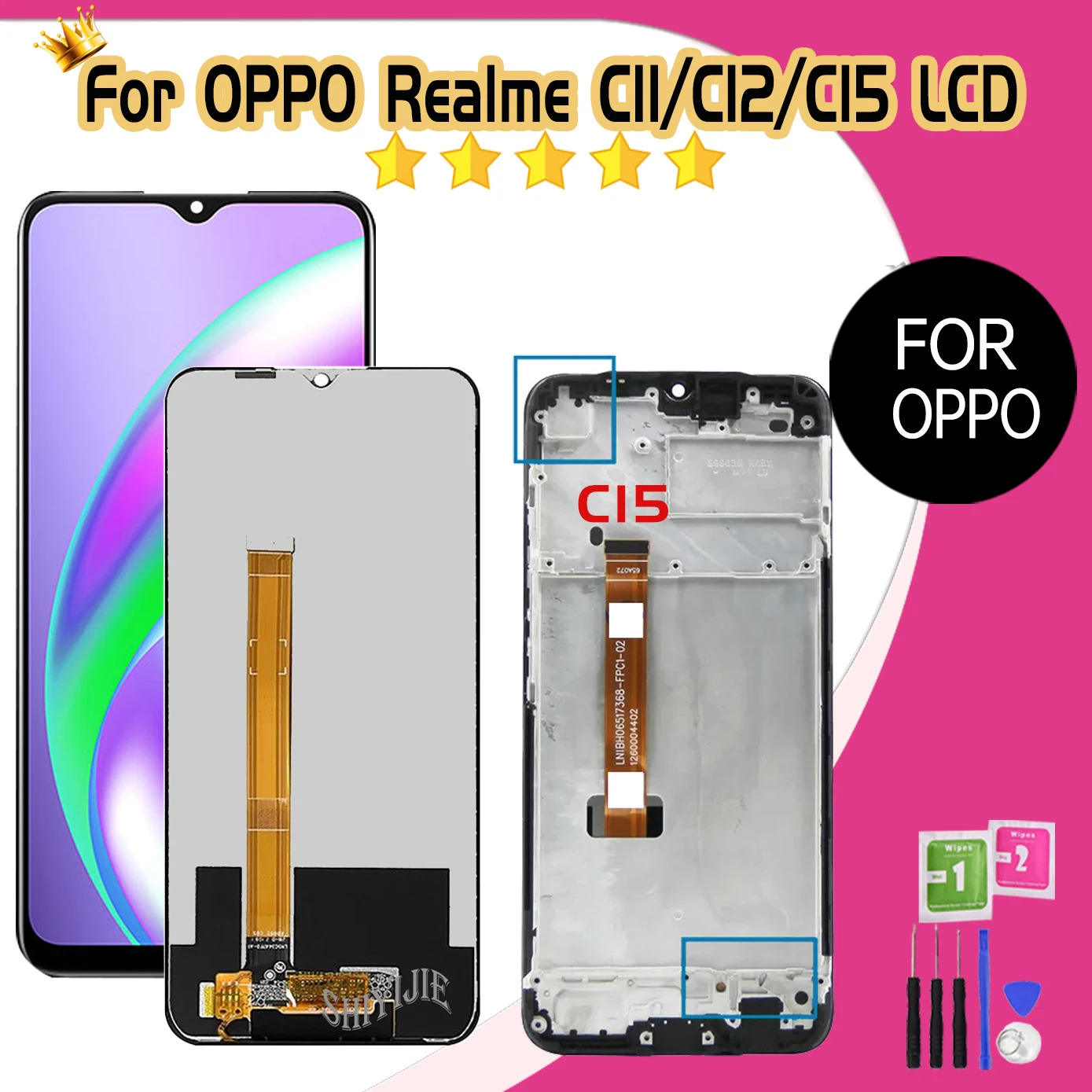 For Oppo Realme C11 2020 Lcd C15 RMX2185 RMX2180 Display 10 Touch Screen Assembly for Oppo Realme C12 LCD Display Replacement