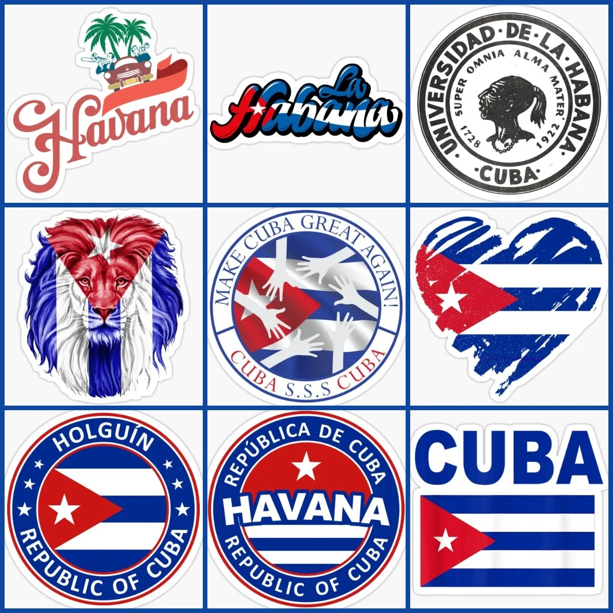 

Havana Cuba Flag Creative Stickers Camper Truck Car Window Motorcycle Off-road Racing Helmet Table Bicycle PVC Decal Assecories