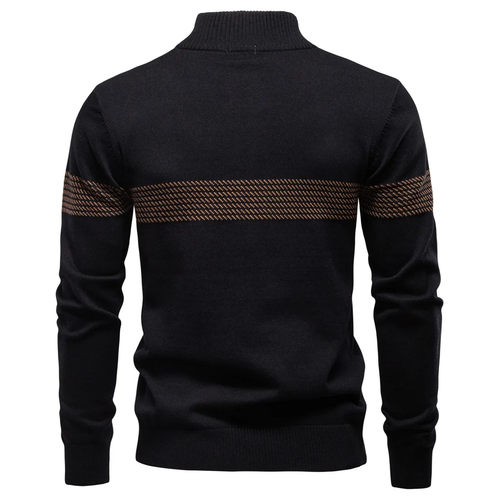 Men's Pure Cotton Sweater Stand-Up Collar Casual Half-Zipper Top European-Sized High-Quality Business Autumn 2025