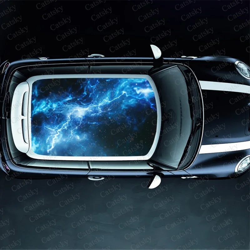 مجردة ضبابية انفجار سقف السيارة ملصق التفاف سباق SUV اكسسوارات التعبئة والتغليف رسمت PVC مخصص سيارة الرسم صائق