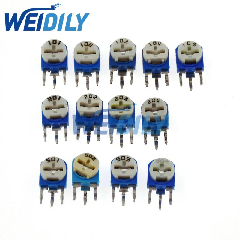 10PCS RM063 RM-063 100 200 500 1K 2K 5K 10K 20K 50K 100K 200K 500K 1M ohm Trimpot Trimmer Potentiometer variable resistor New