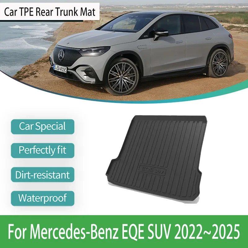 

For Mercedes-Benz EQE SUV 2022 2023 2024 2025 Car Rear Trunk Mats Waterproof Pad Anti-Dirty Carpet TPE Auto Interior Accessories