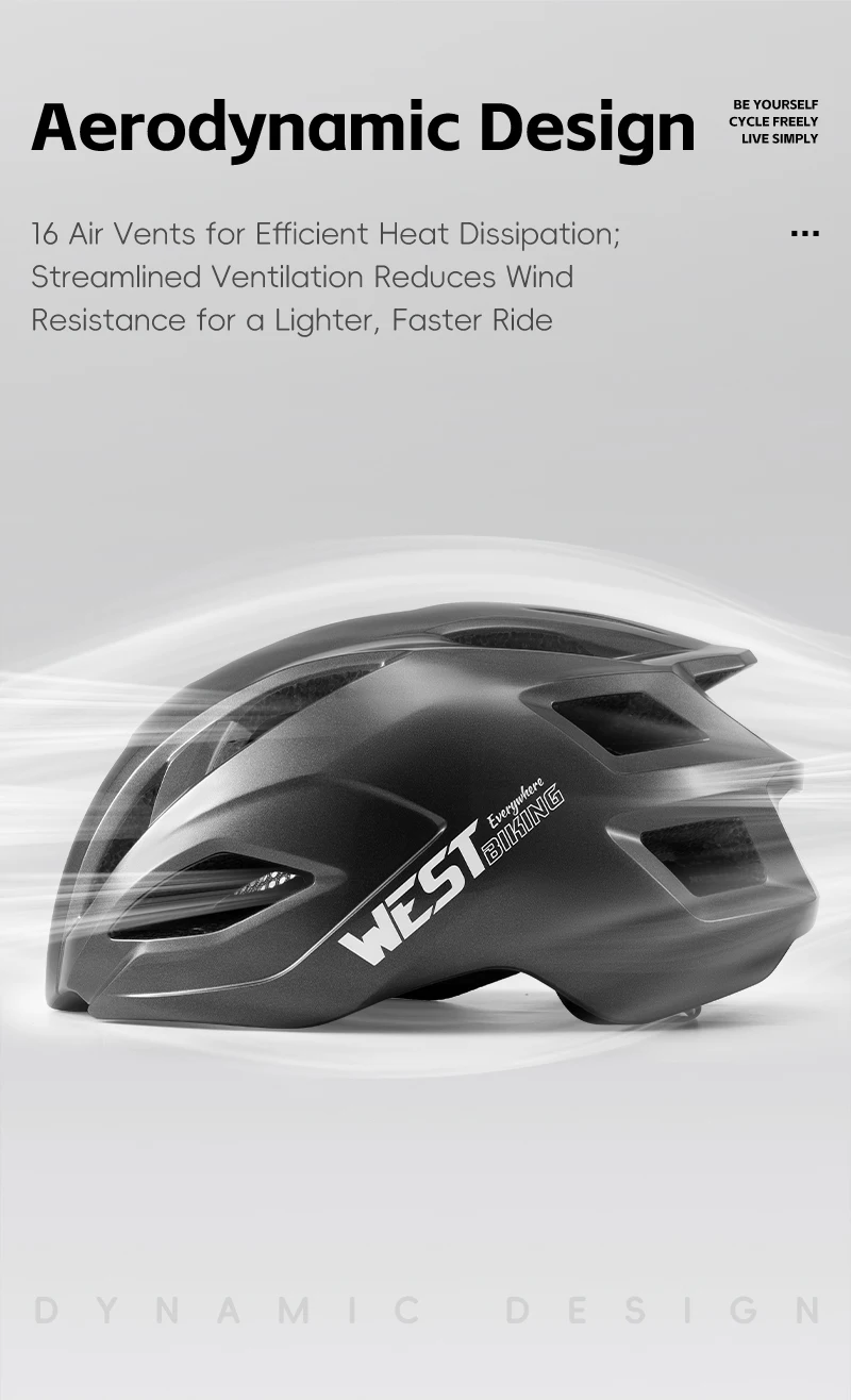 WEST BIKING Fahrradhelm mit magnetischem Visier, leichter Rennradhelm, 16 Belüftungsöffnungen, Insektenschutz, große Größe, Unisex, mehrfarbig – Detail 5