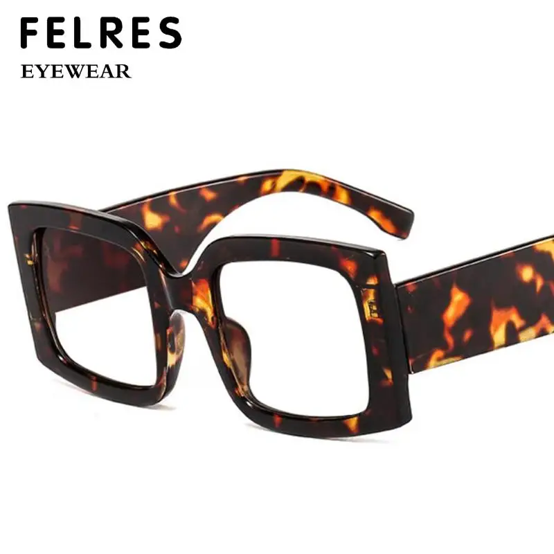 Big Frame Vintage Square Reading Glasses Female Men Clear Anti Blue Light Leopard Eyeglasses Oversized Woman Presbyopic Glasses