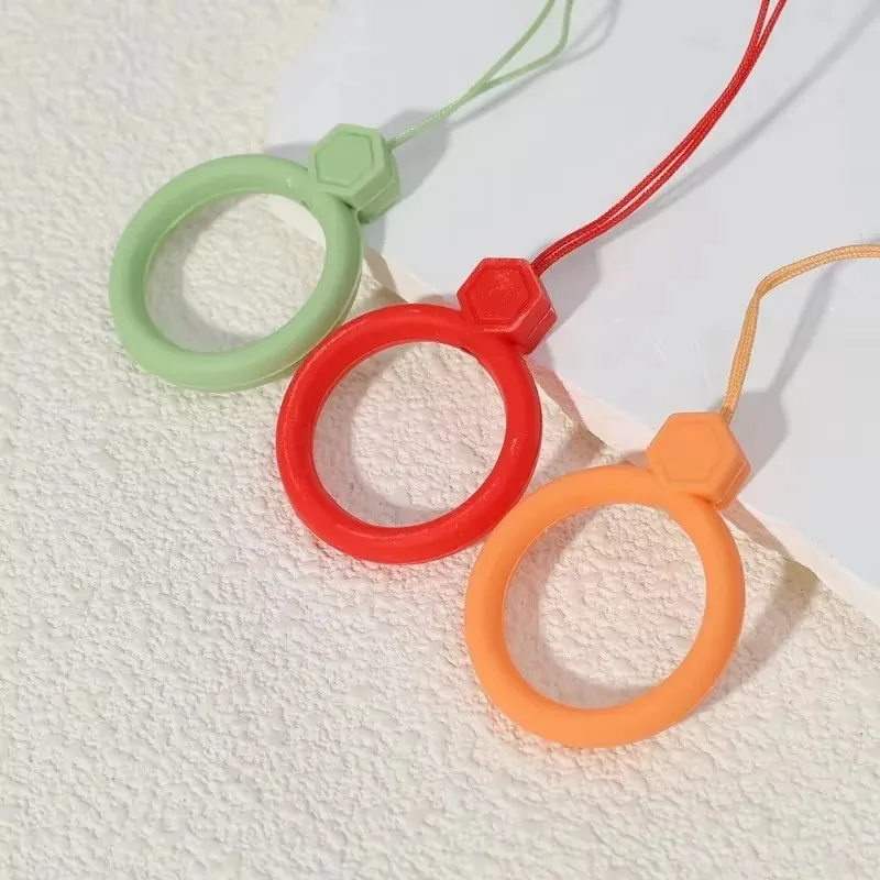 Soft Silicone Wrist Strap Lanyard for IPhone 15 14 Samsung S24 Xiaomi Keychain Lanyards Finger Ring Mobile Phone Hanging Rope