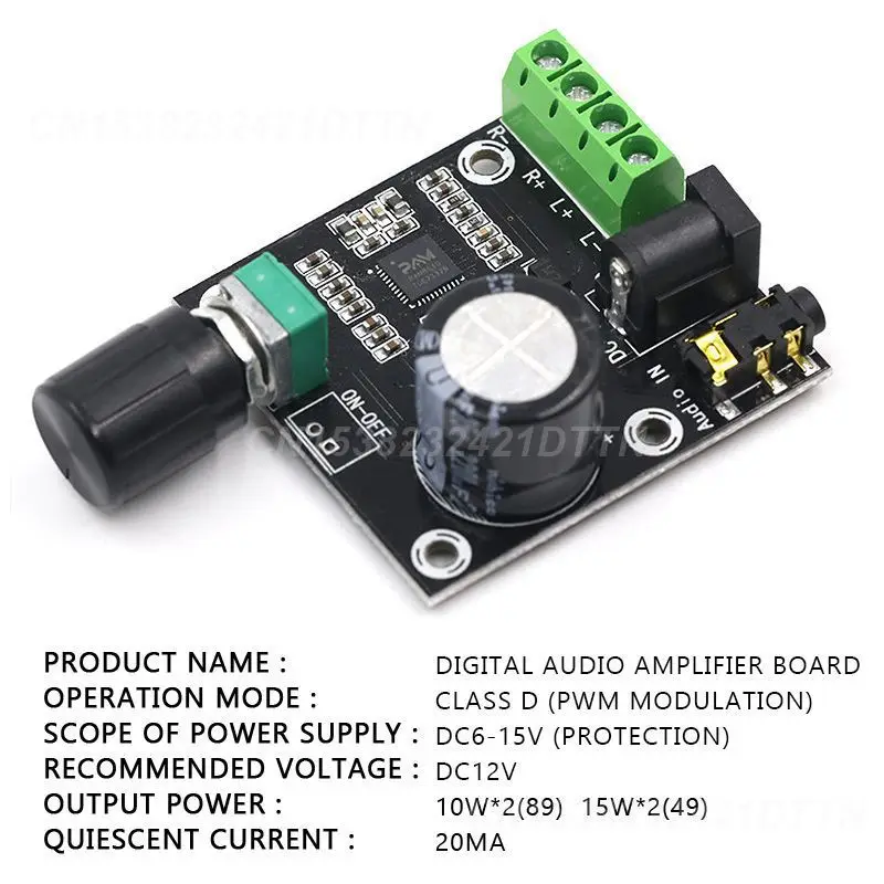 1~5PCS Pam8610 Class D Digital Amplifier Board Low Power Consumption Dc6-15v Digital Audio Amplifier Board Audio Amplifier Board