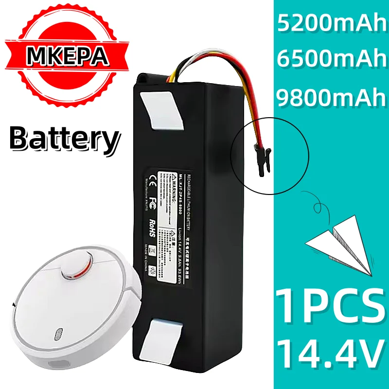 Batería de repuesto para aspiradora robótica Roborock, accesorio para Robot S50, S51, S55, batería iones litio 14.4V 9800mAh