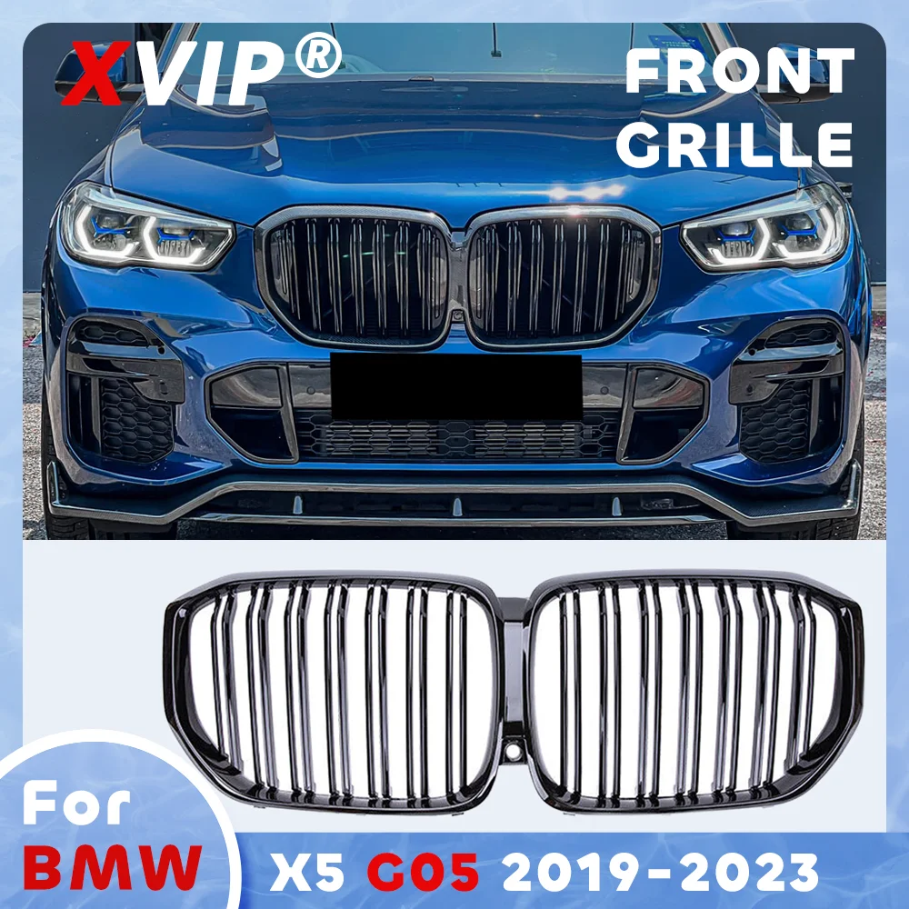 

XVIP Glossy Black Double Line Style Front Bumper Grille For BMW X5 G05 2019-2023