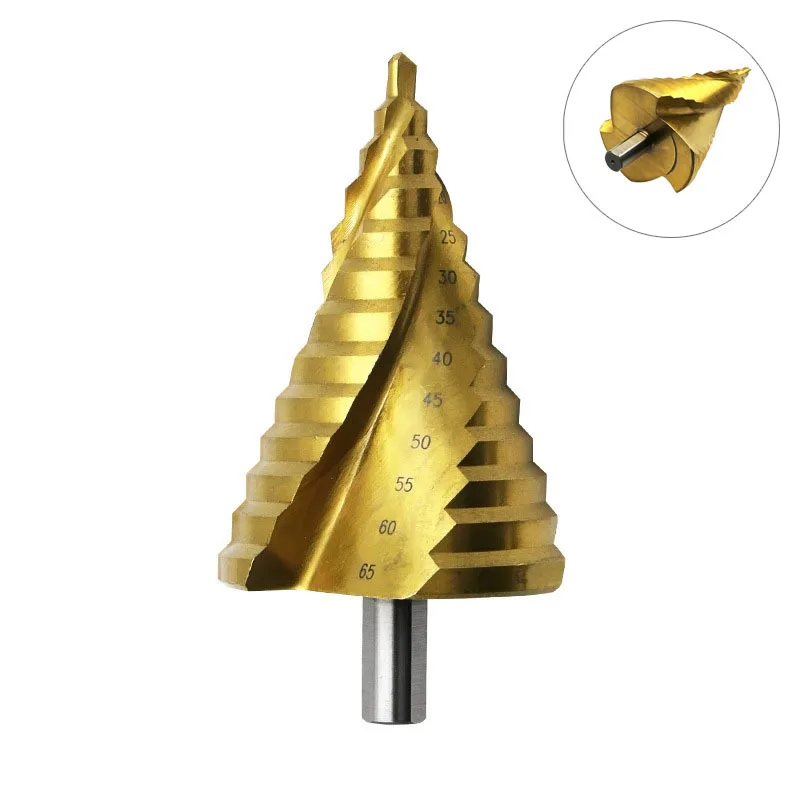 

6-65mm The Pagoda Shape HSS Triangle Shank 3R Spiral Pagoda Metal Steel Step Drill Bit Hole Drill Cone Drill