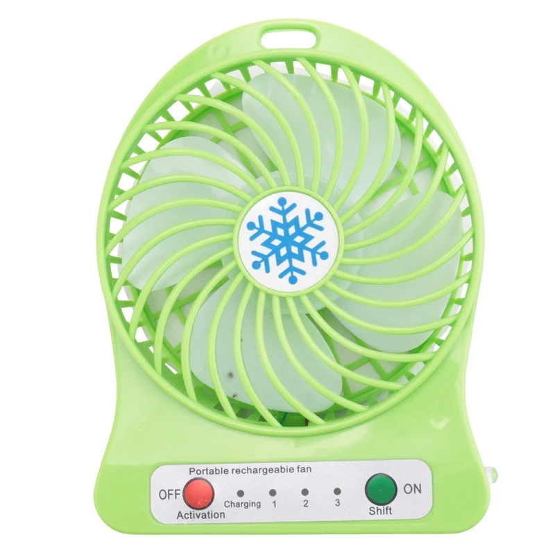 M08K Portable Rechargeable Mini Fan Air Cooler Mini Desk Fan USB Cooling Rechargeable Handheld Fans Green