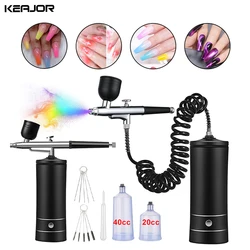 Airbrush Nails Art Paint with Compressor Portable Air Brush For Nail Cake Pastry Makeup Decoration Cordless Gun Varnish Sprayer