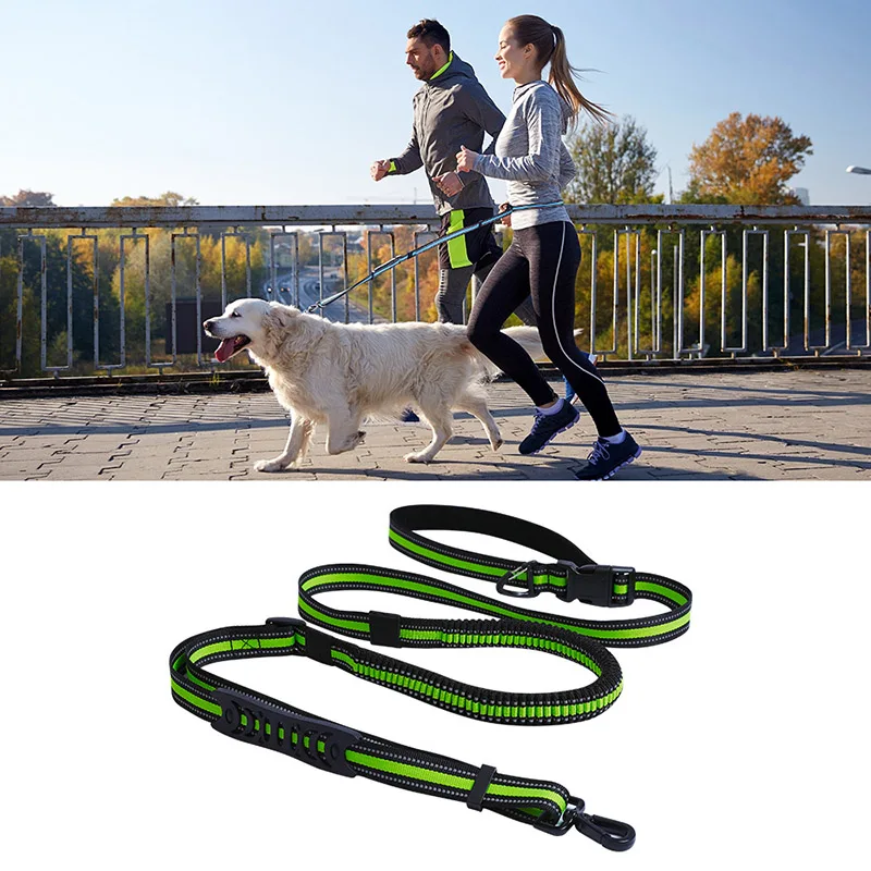 

Multifunctional Hand Free Dog Leash Adjustable Reflective Walking Running Nylon Waist Traction Rope Large Pet Supplies Accessory