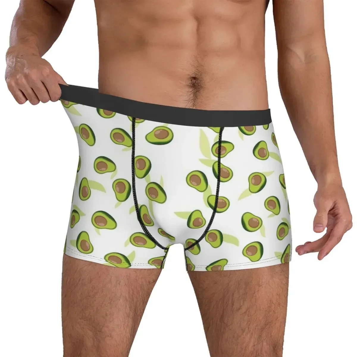 Boxer Underpants Shorts Fruity Avocado Pattern Panties Men Soft Underwear for Homme Man Boyfriend Gift