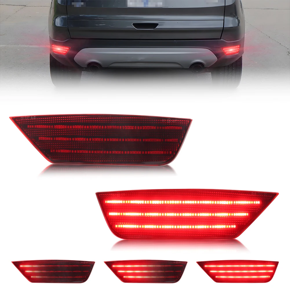 

2 шт. задний отражатель DRL, указатель поворота, задний фонарь, стоп-сигнал со светодиодной подсветкой для 2013 2014 2015 2016 2017 2018 2019 Ford Escape