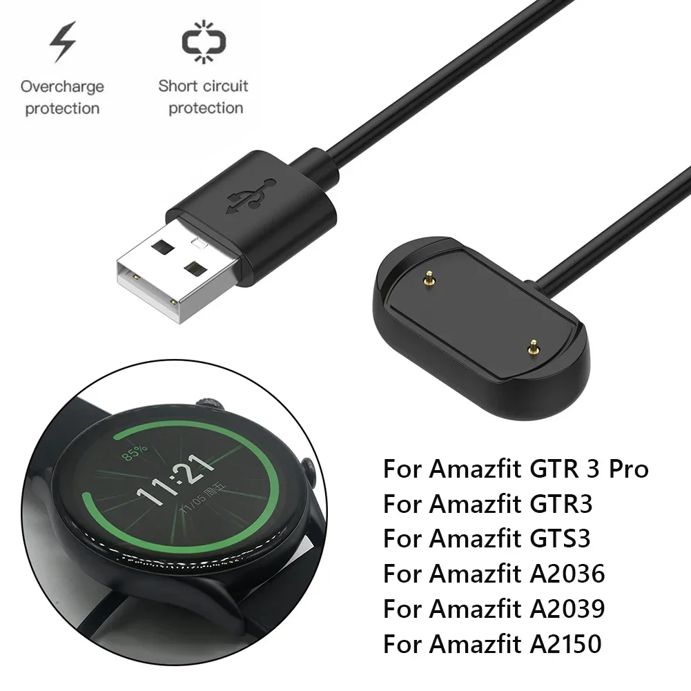 

USB Charging Cable for Huami Amazfit T-Rex 2 3/GTS3 GTS4/GTR3/GTR3 Pro Smart Watch Fast Charger for Amazfit GTR 4 Pro SmartWatch