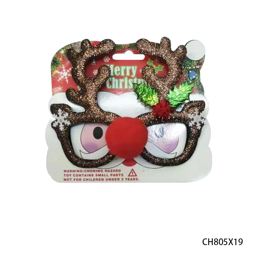 نظارات تنكرية لحفلات عيد الميلاد اللامعة من PESENAR، إكسسوارات زينة عيد الميلاد البلاستيكية الجميلة