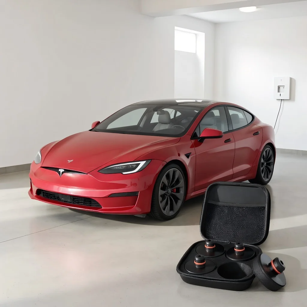 

Protect Your Tesla Battery: 4pcs Heavy-Duty Jack Pad Adapters for Safe Lifting of Model S/3/X/Y, Black