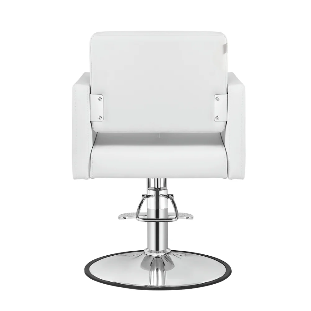 Hydraulischer Friseurstuhl, 360-Grad-Drehstuhl für Haarstyling, weiße Schönheitssalonausrüstung für den Schönheitssalon