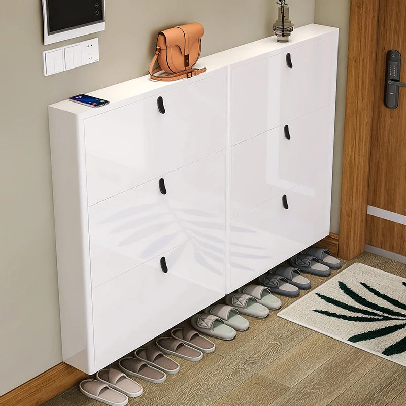 Integrated wall facing household entrance, entrance foyer, outdoor cabinet door, flip bucket shoe cabinet