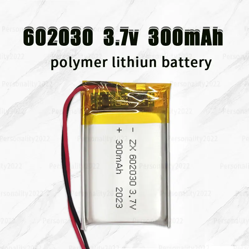 LI PO 602030 Battery 300mAh 3.7V Lithium Polymer Batteries Ph-2.0 for Bluetooth Headset Speaker Monitor Self-timer E-Stick Flyer