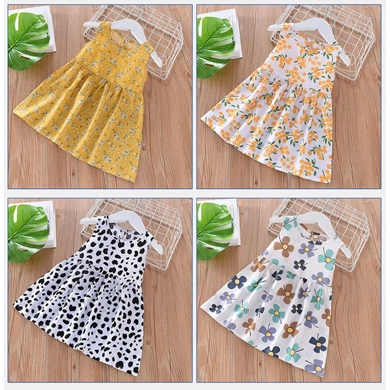 Dresses Summer For Girls Sleeveless Cute Print Girl Princess Dress Kids Party Girls Dress Kids Girl Fashion Clothings